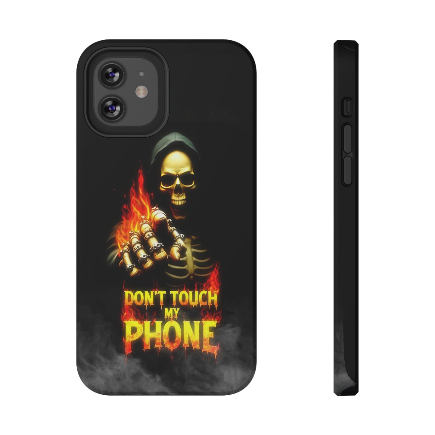 Skull Design Impact-Resistant iPhone Case, Don't Touch My Phone