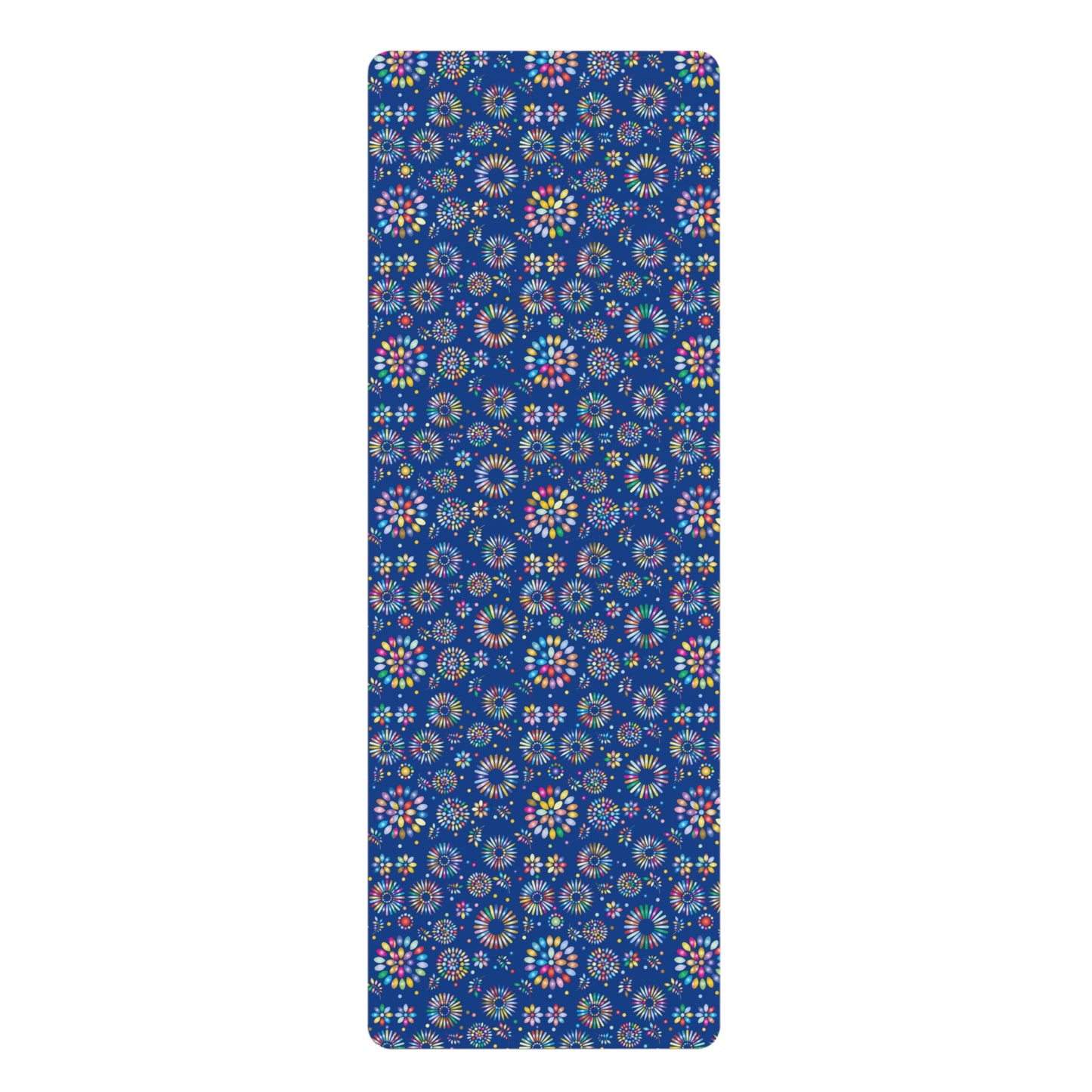 Vibrant Vibes Rubber Yoga Mat / Blue