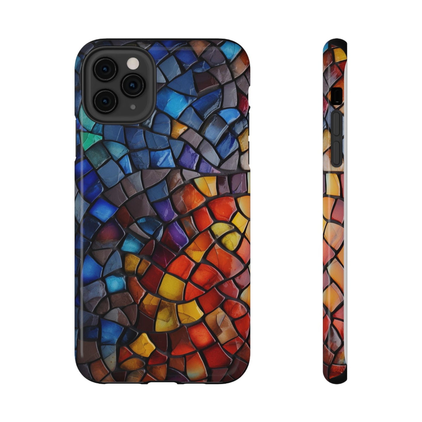 Stained Glass Impact-Resistant Phone Case, Colorful Phone Cover