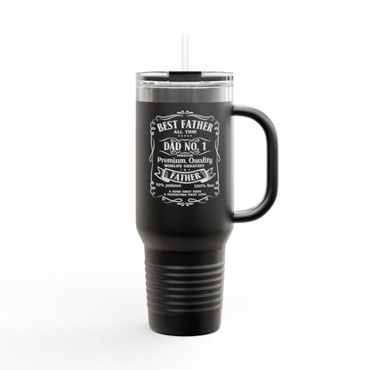 Premium Insulated Travel Mug - Best Father - 40oz Coffee Cup for Dad
