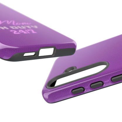 Mom On Duty Impact-Resistant Case, Purple Case for Mothers