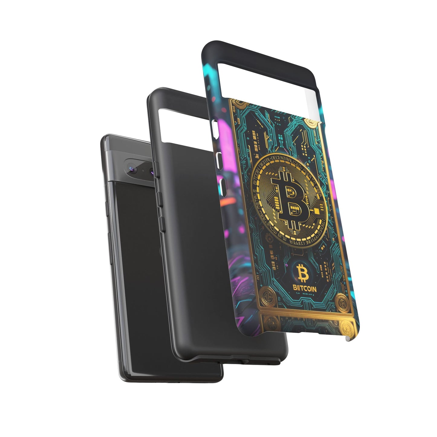 Bitcoin Google Pixel Phone Case - Tough Cases with Cryptocurrency Design