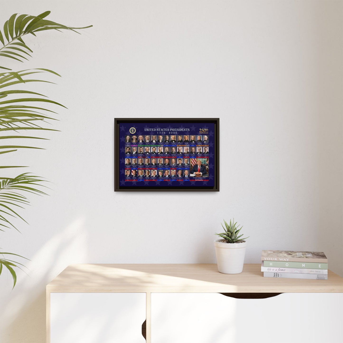 Presidential Portraits Canvas Art Print - US History Wall Decor