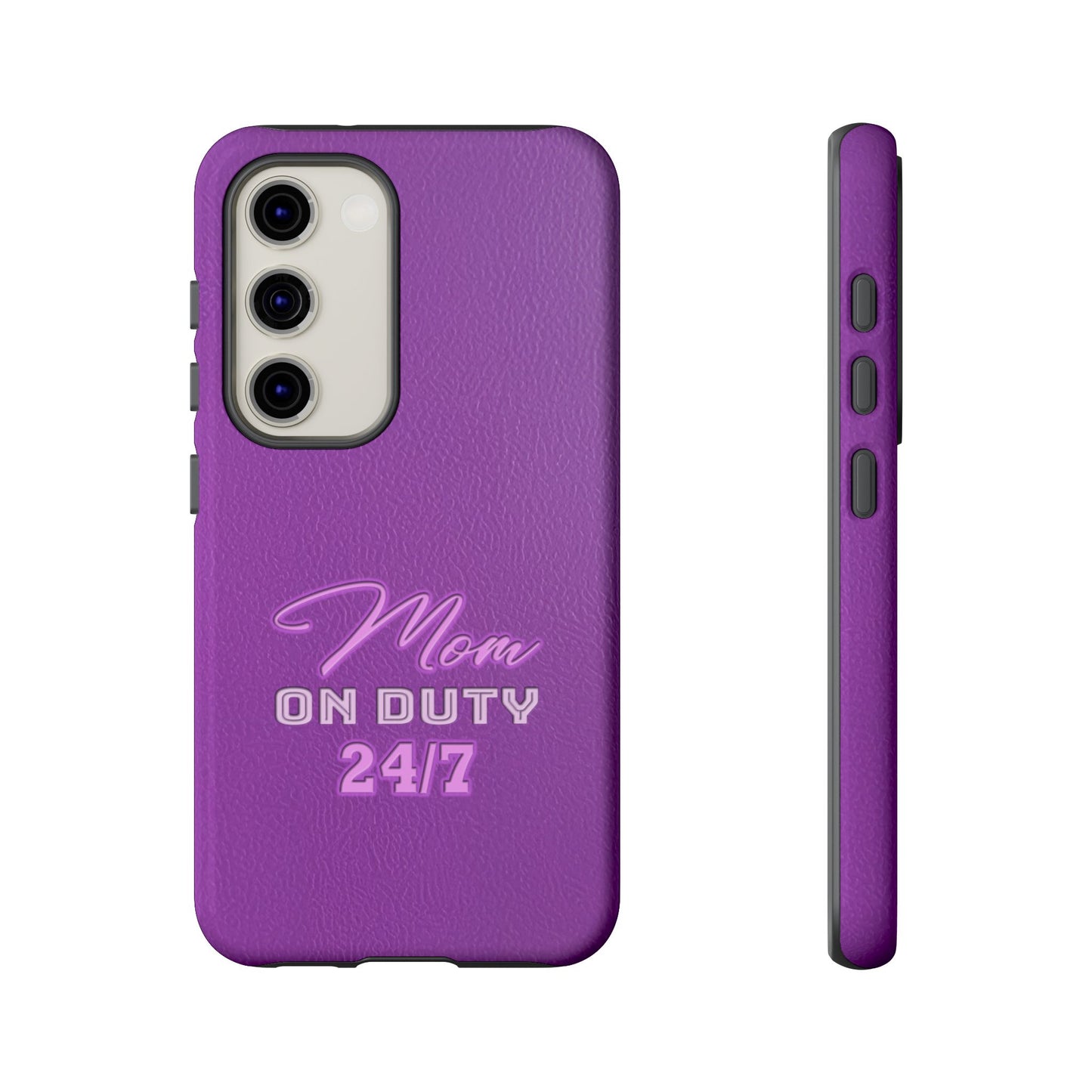 Mom On Duty Impact-Resistant Case, Purple Case for Mothers