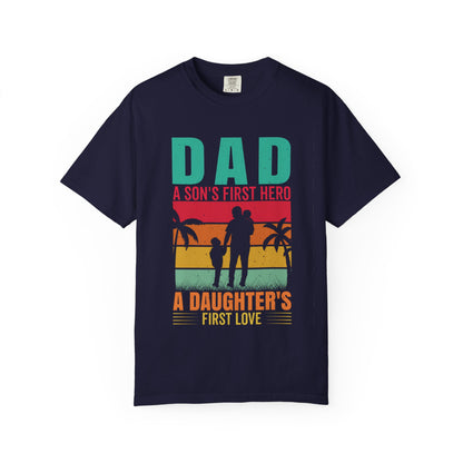 Retro Dad T-Shirt - A Son's Hero & Daughter's Love