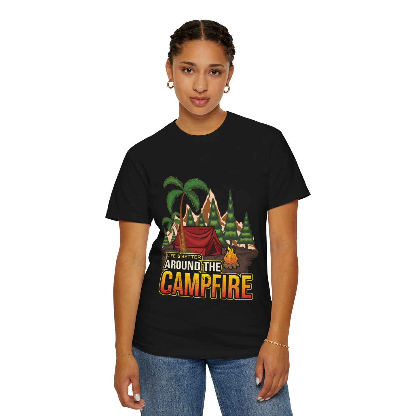 Campfire Adventure Unisex T-Shirt - Life is Better Around the Campfire