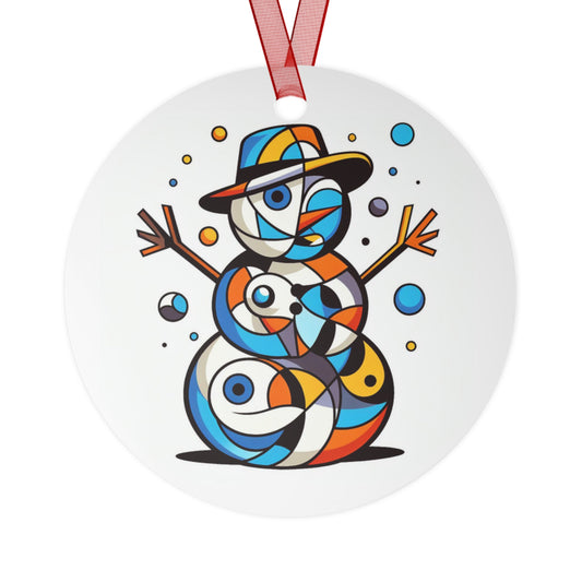 Abstract Winter Wonder Metal Ornaments, 2-Side Print