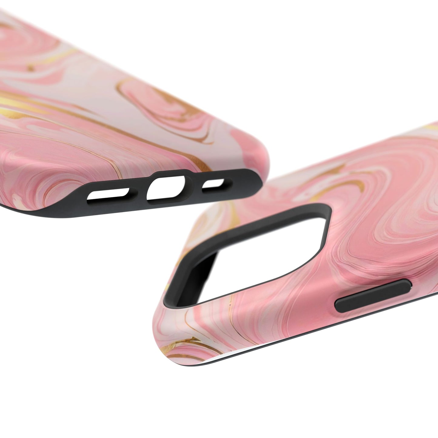 Stylish Magnetic Phone Case, Pink Marble Protective Cover