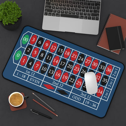 2 in 1 Casino  Desk Mat - American Roulette Gaming Accessory