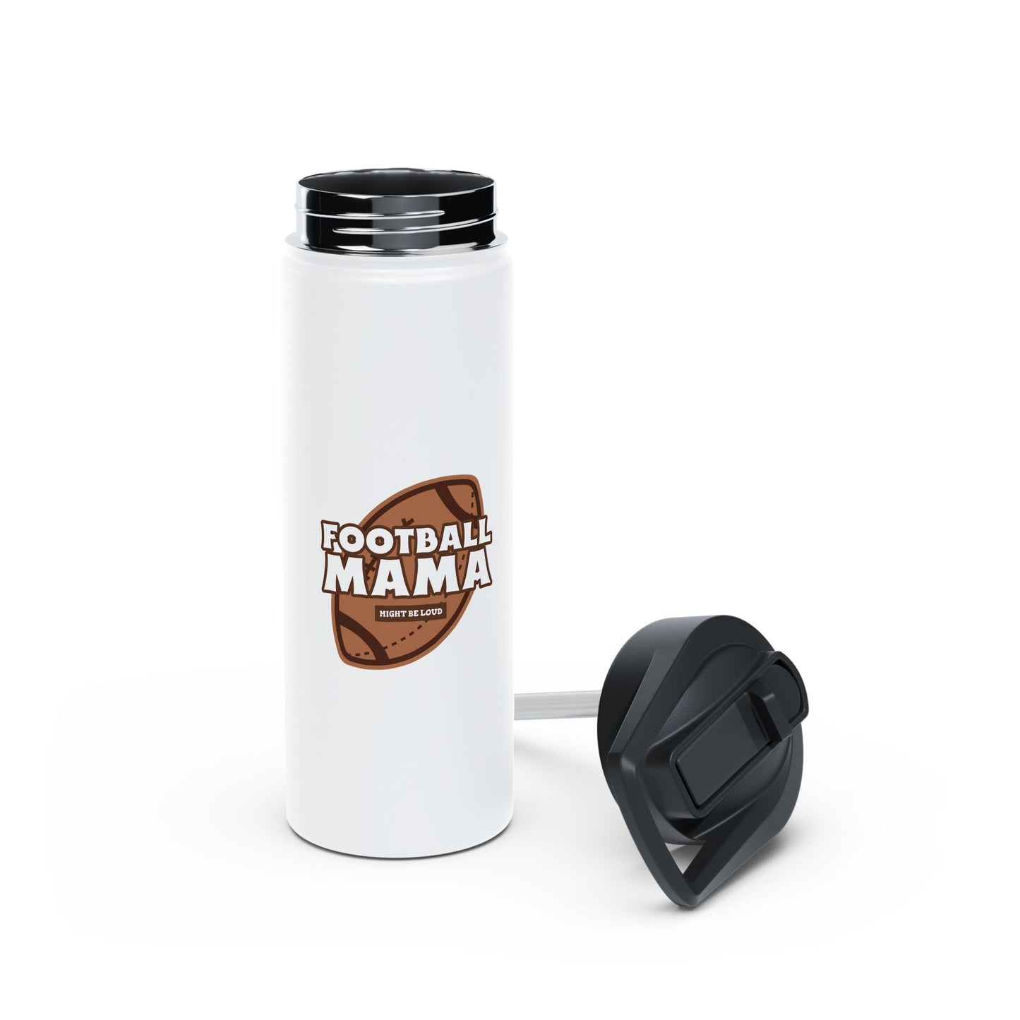 Football Mama Stainless Steel Water Bottle, Standard Lid