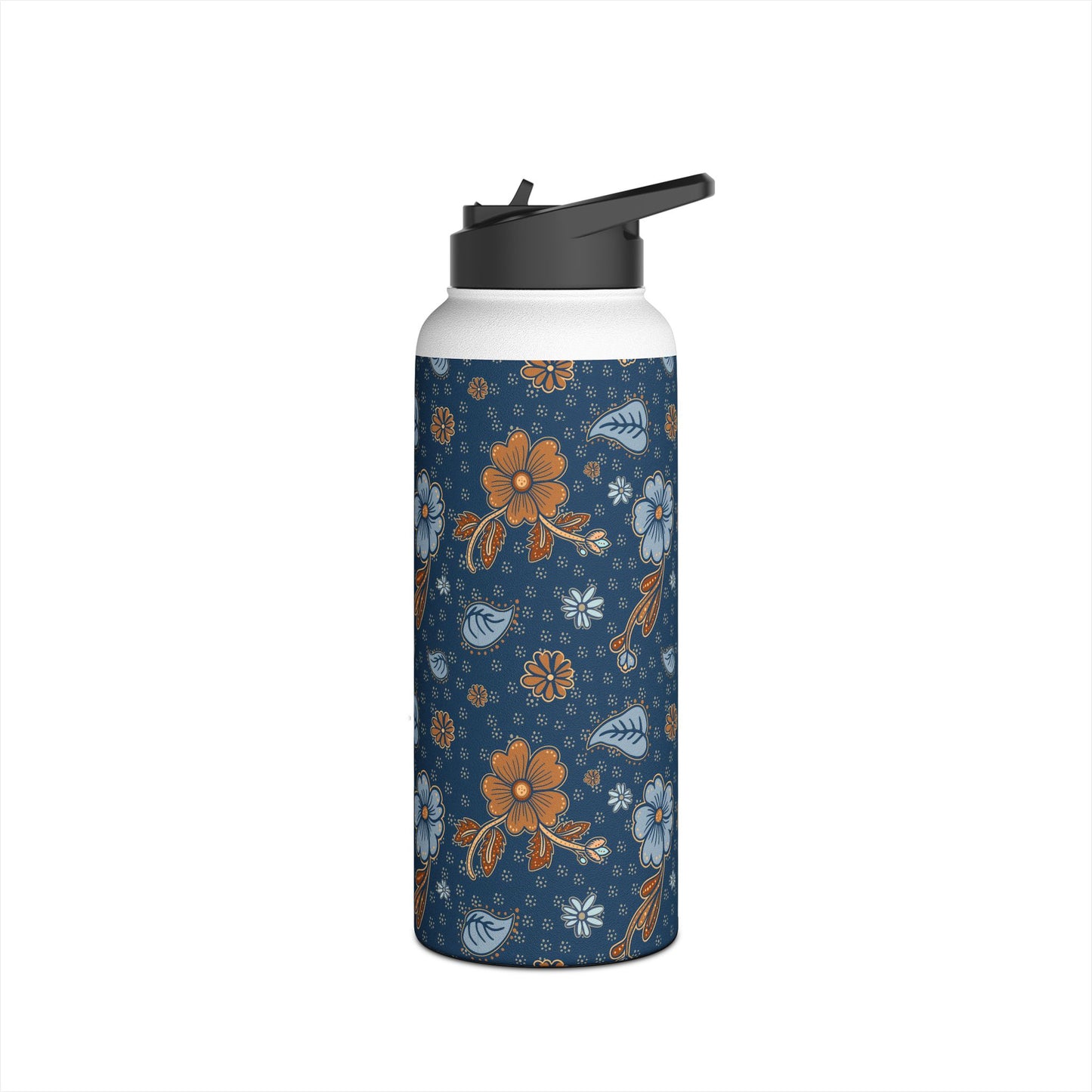 Timeless Elegance Stainless Steel Water Bottle, Standard Lid / Dark Blue