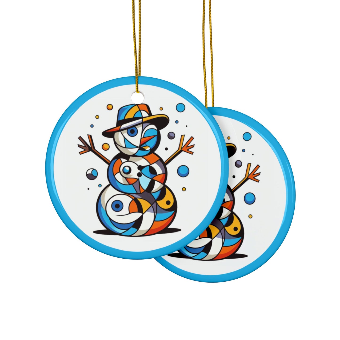 Abstract Winter Wonder Ceramic Ornaments, 2-Side Print, (1pc, 3pcs, 5pcs, 10pcs)