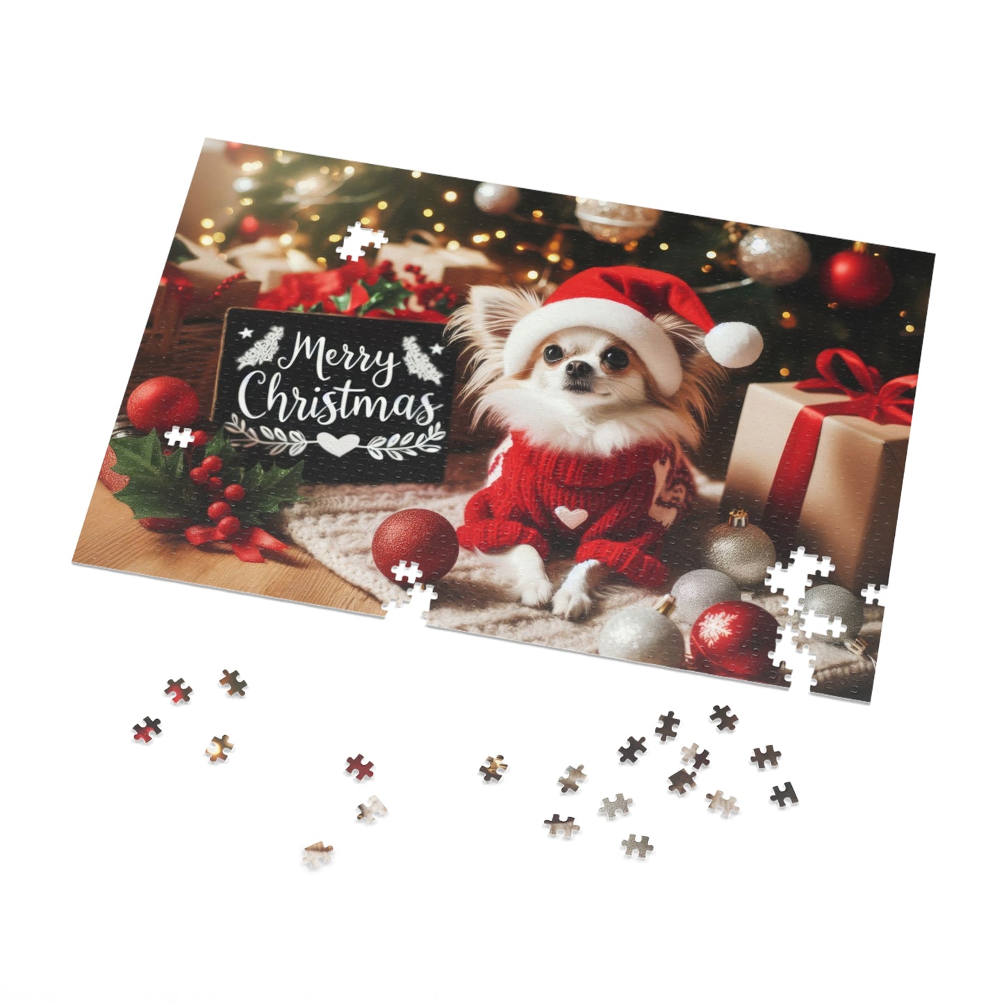 Merry Christmas Chihuahua Jigsaw Puzzle 1000 pcs