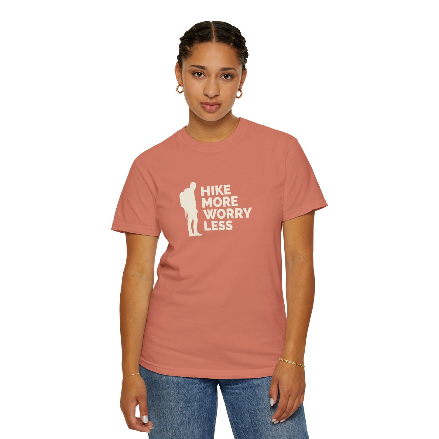 Hike More Worry Less Unisex Garment-Dyed T-shirt