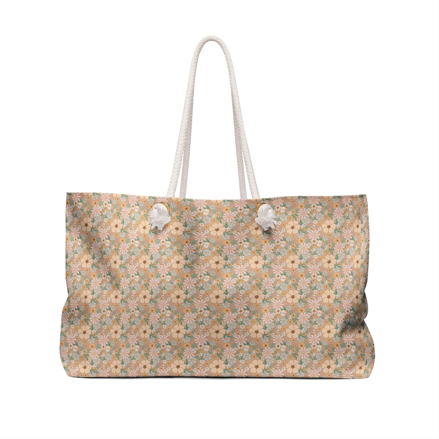 Blooming Joy: Happy Flower Pattern Weekender Bag