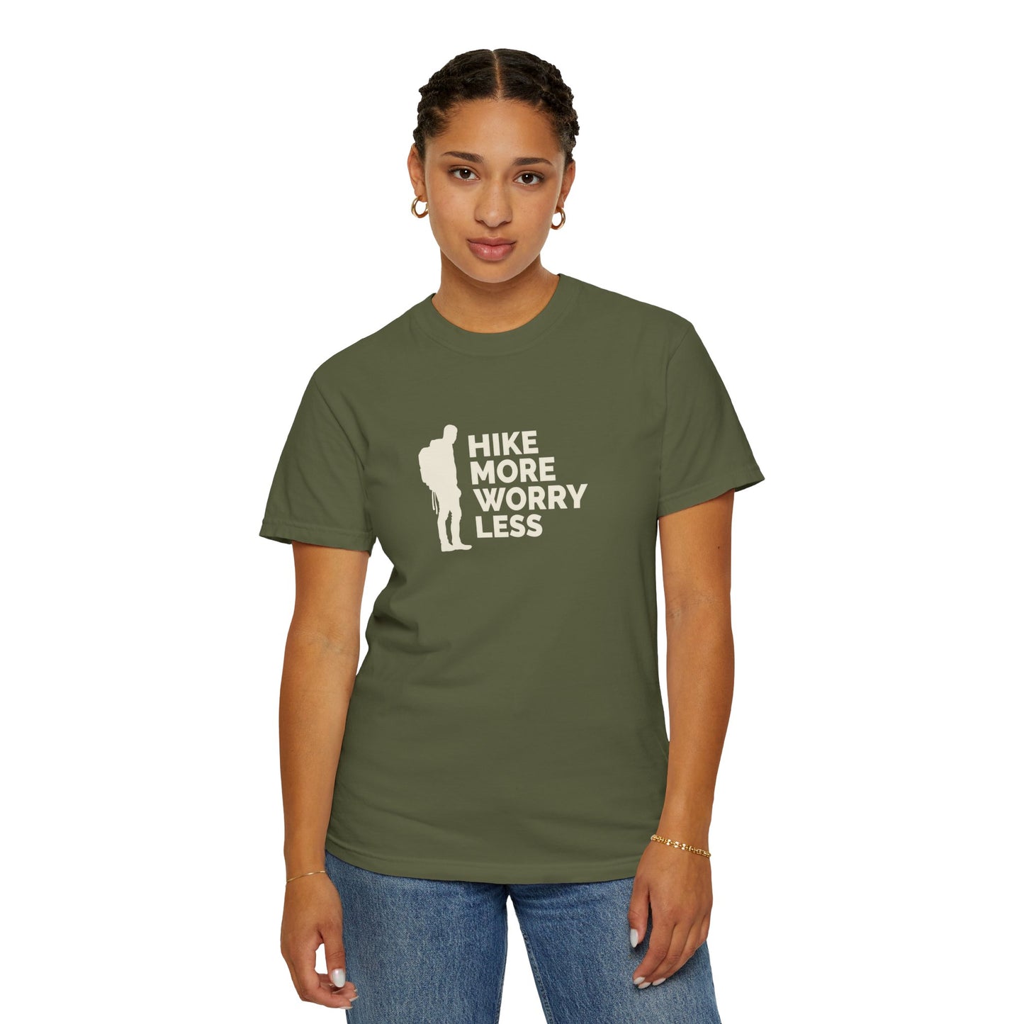 Hike More Worry Less Unisex Garment-Dyed T-shirt