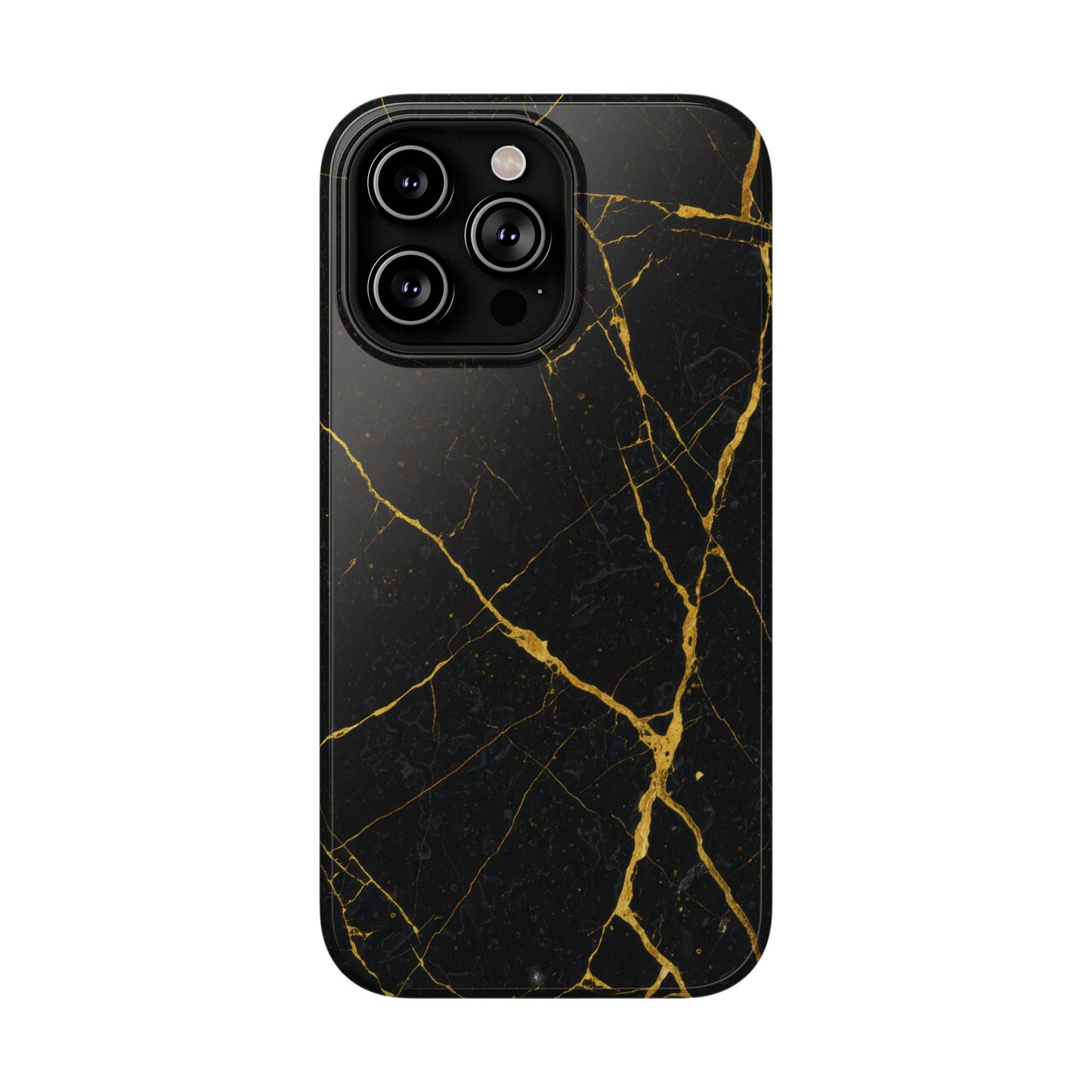 Black Marble with Gold Veins Impact-Resistant iPhone