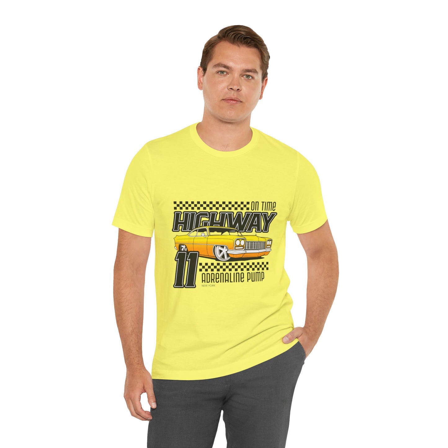 Camiseta de manga corta unisex con bomba de adrenalina On Time Highway