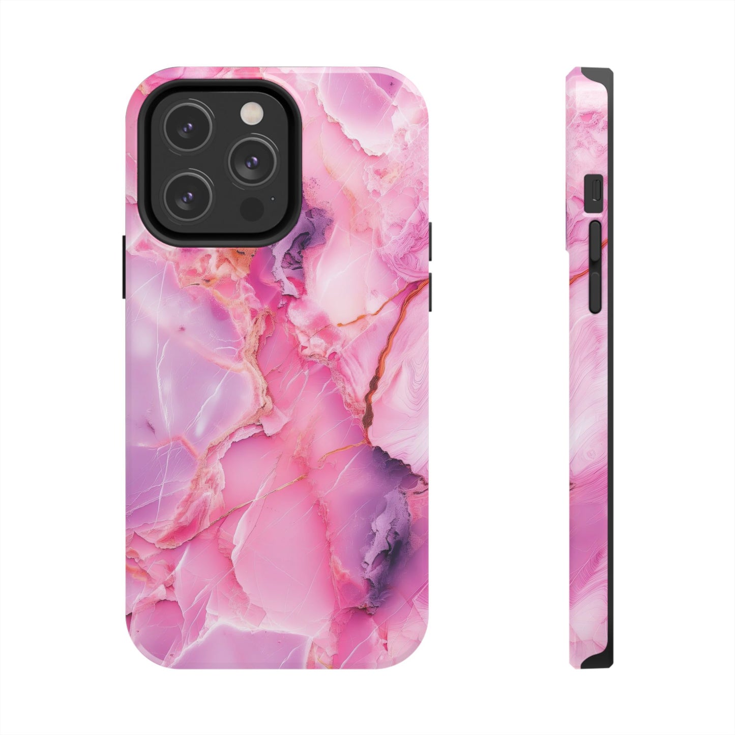 Pink Marble Tough Cases for iPhone, Stylish Protective Covers