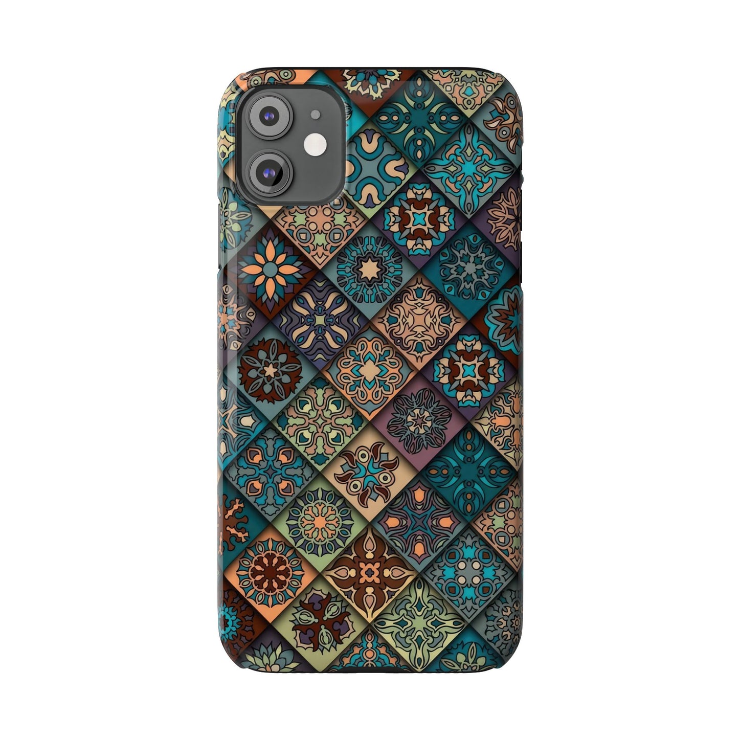 Aztec Geometric Slim Cases, Boho Blue