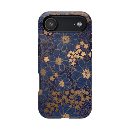 Luxury Serial Magnetic Phone Case, Golden Floral