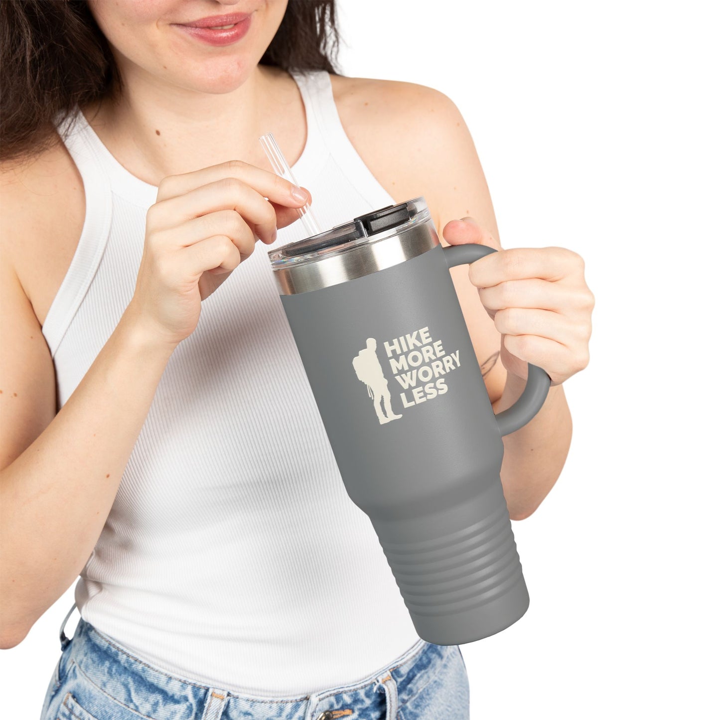 Hike More Worry Less Travel Mug, 40oz
