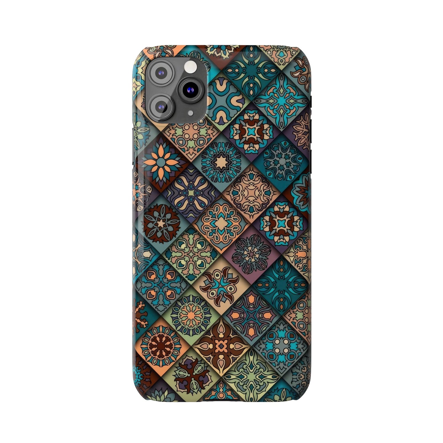Aztec Geometric Slim Cases, Boho Blue