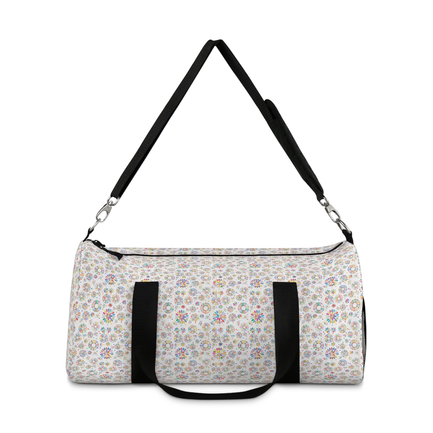 Vibrant Vibes: Happy Color Duffel Bag / White