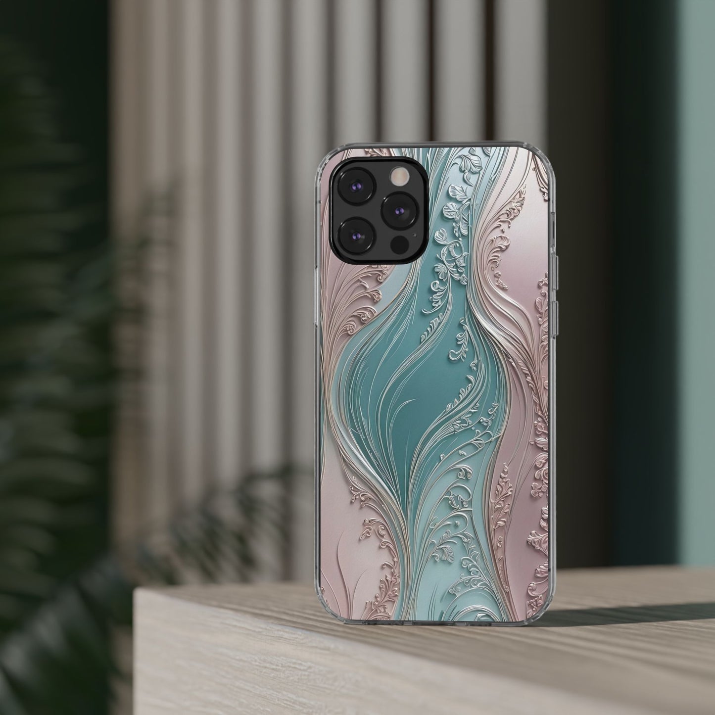 Elegant Clear Phone Cases,  Abstract Design