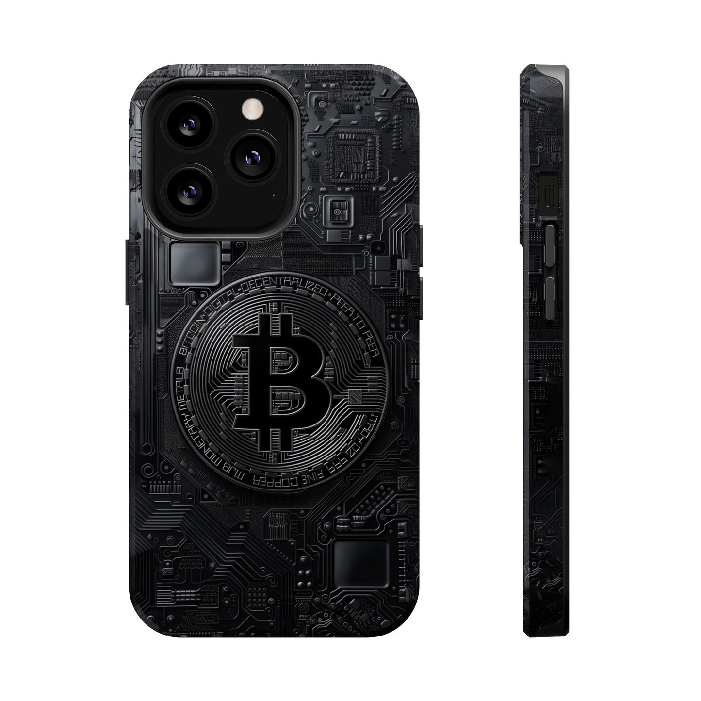 Black Bitcoin Magnetic iPhone Cases - Ideal for Tech Enthusiasts