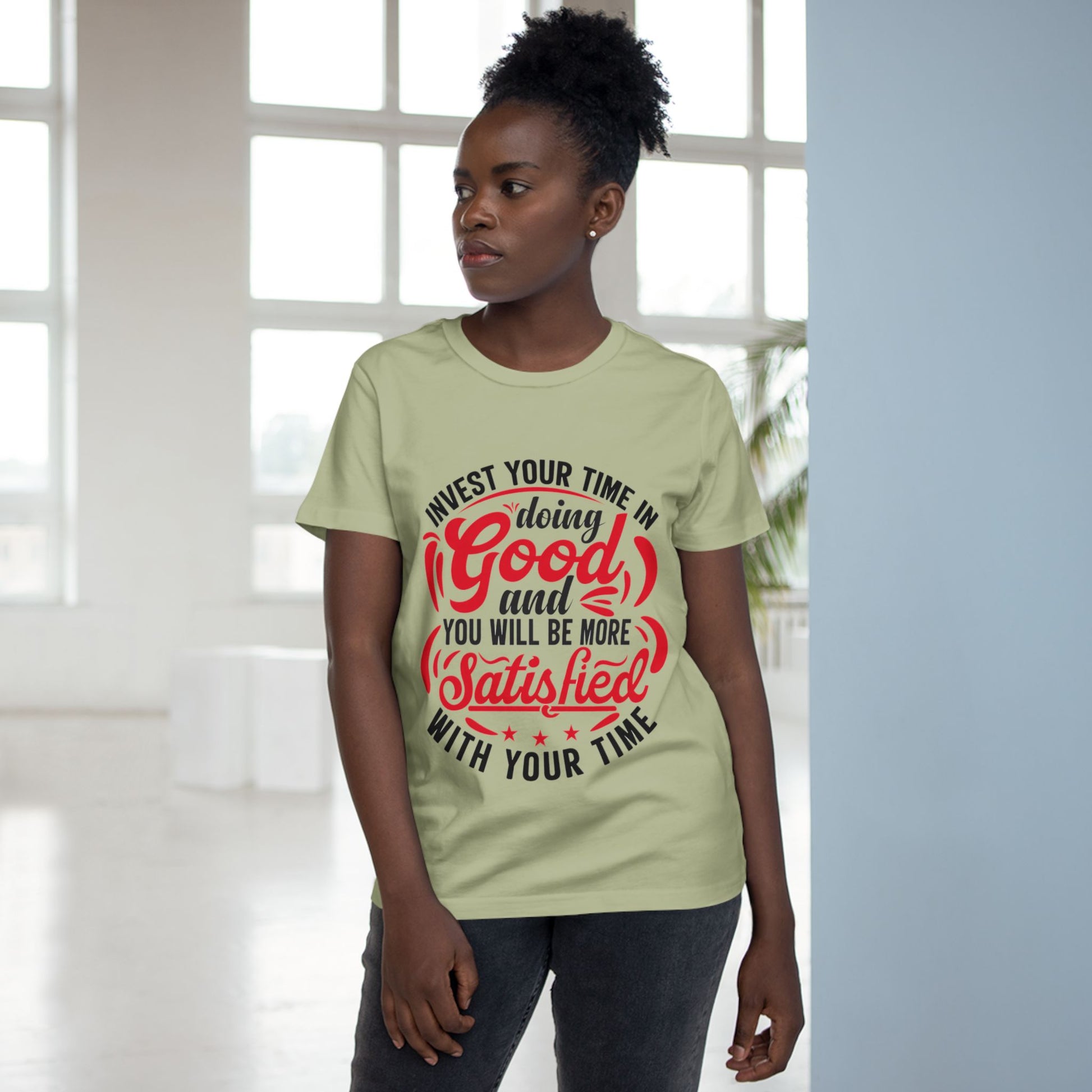Inspirational Women's Maple Tee - Invest Your Time in Doing Good