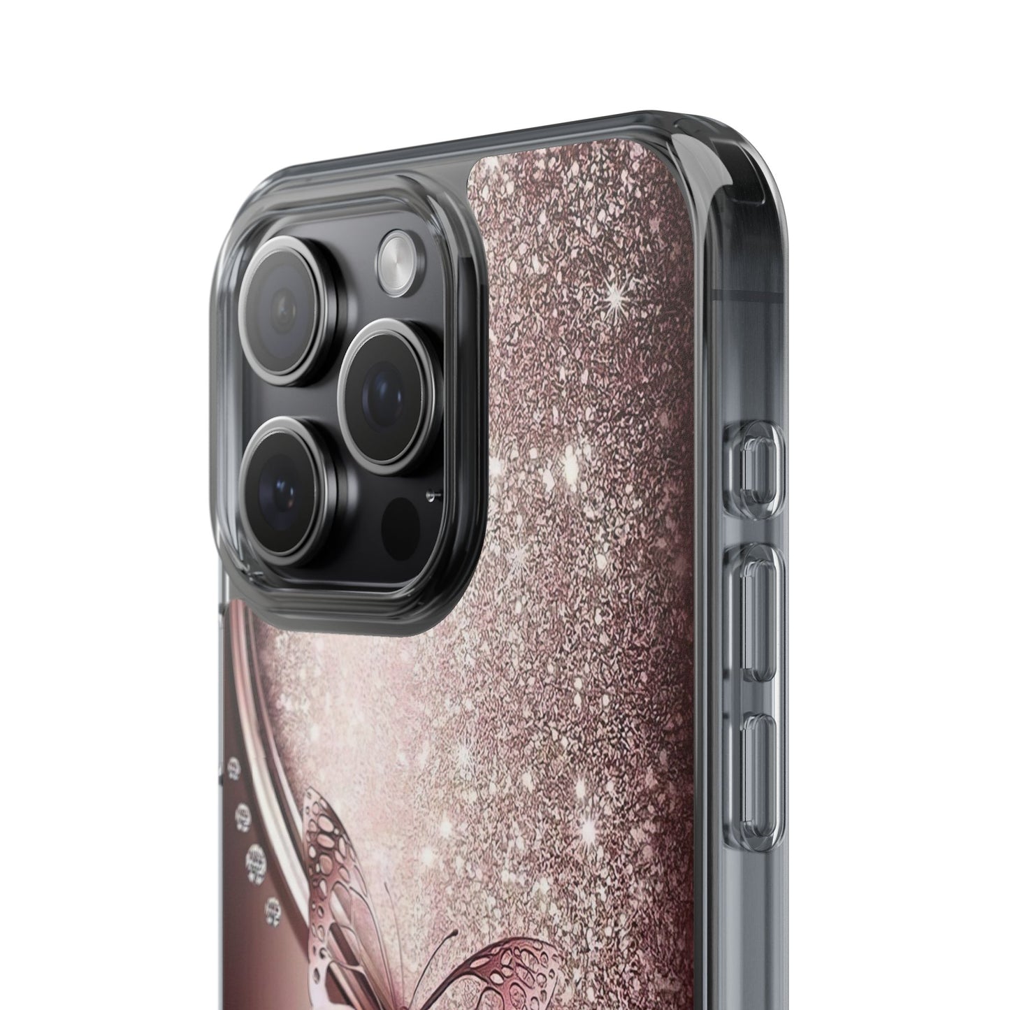 Elegant Butterfly Clear Case, Stylish Transparent Protective Cover for Women