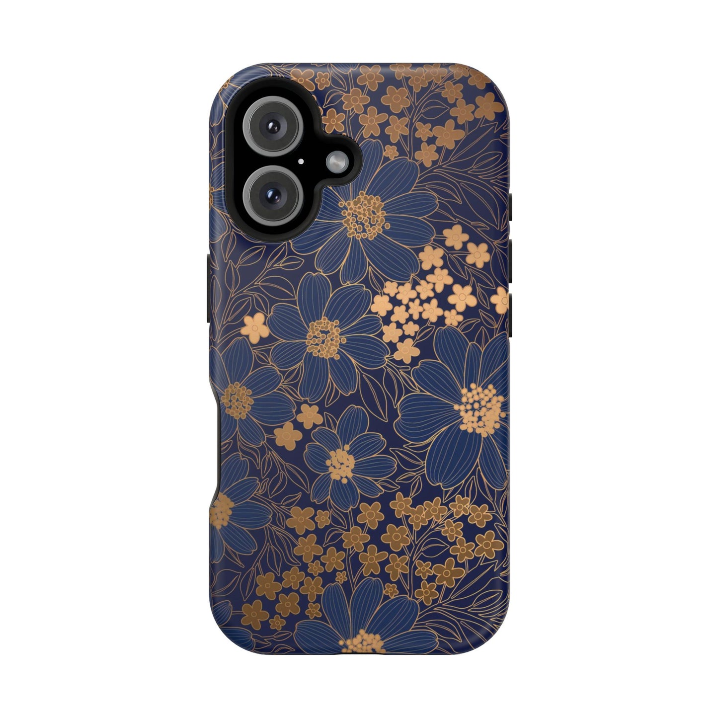 Luxury Serial Magnetic Phone Case, Golden Floral