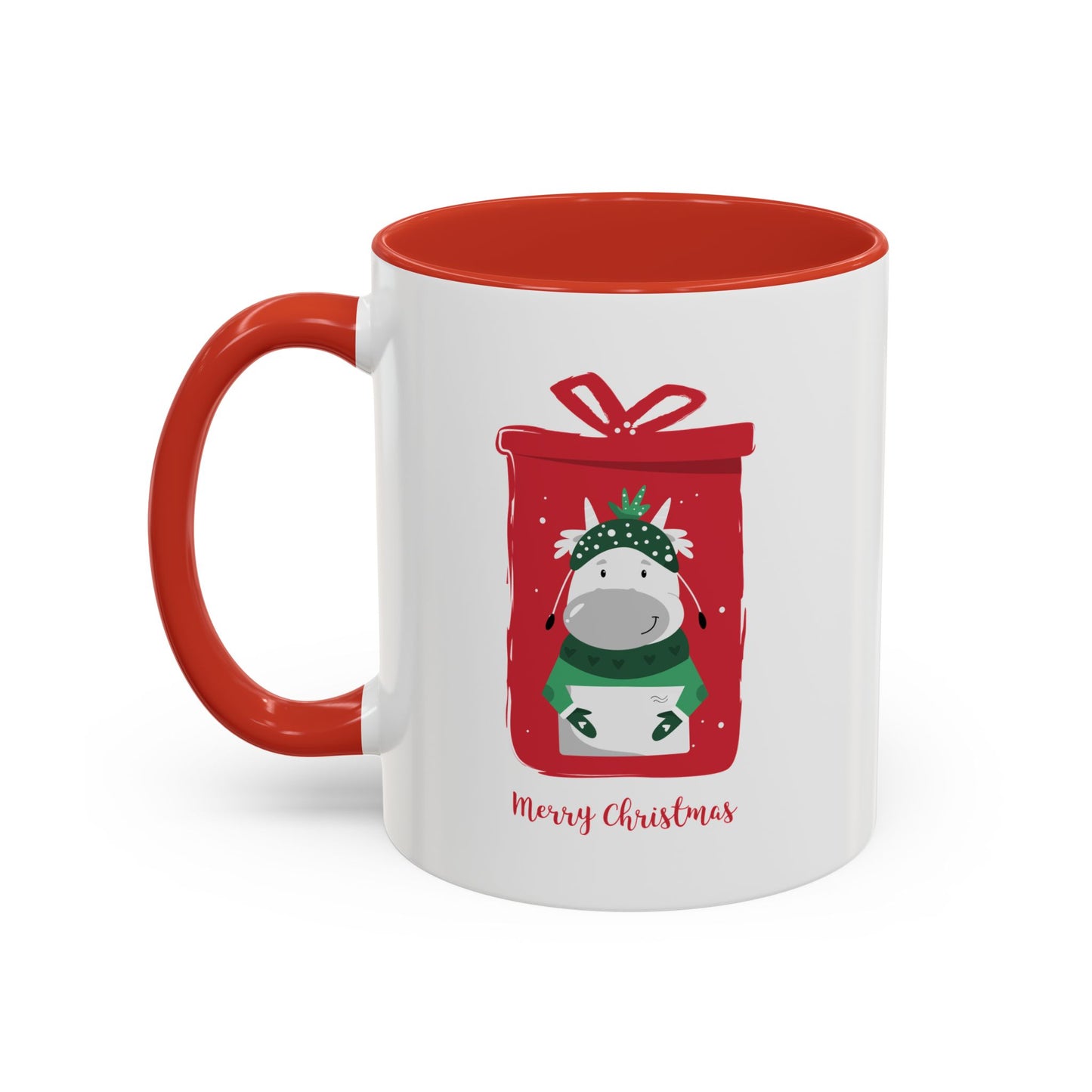 Merry Christmas Accent Coffee Mug (11, 15oz)