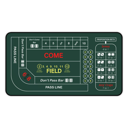 Casino Craps Desk Mat — 2-in-1 Gaming Surface / Green