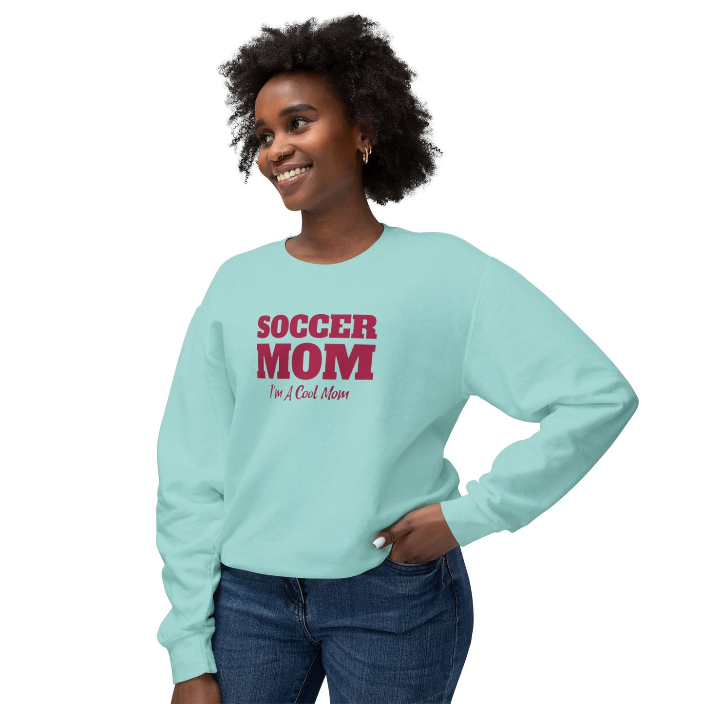 Soccer Mom Unisex Lightweight Crewneck Sweatshirt