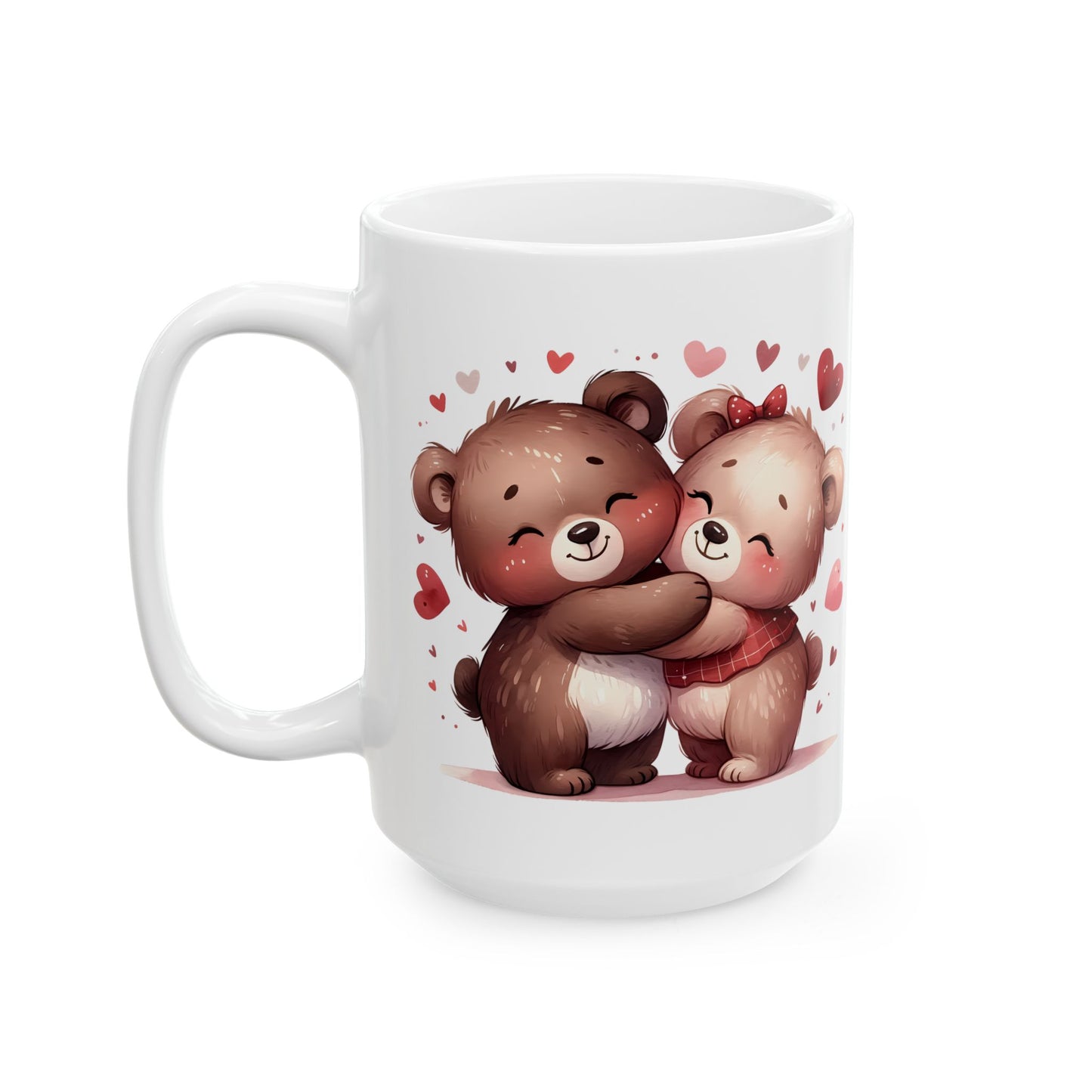 Cute Bear Love Ceramic Mug - Adorable 11oz & 15oz Heart Design