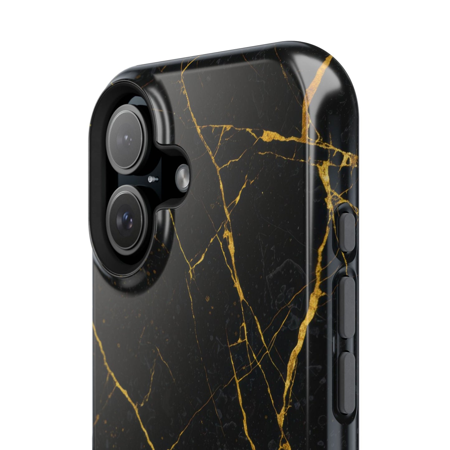 Black Marble with Gold Veins Impact-Resistant iPhone