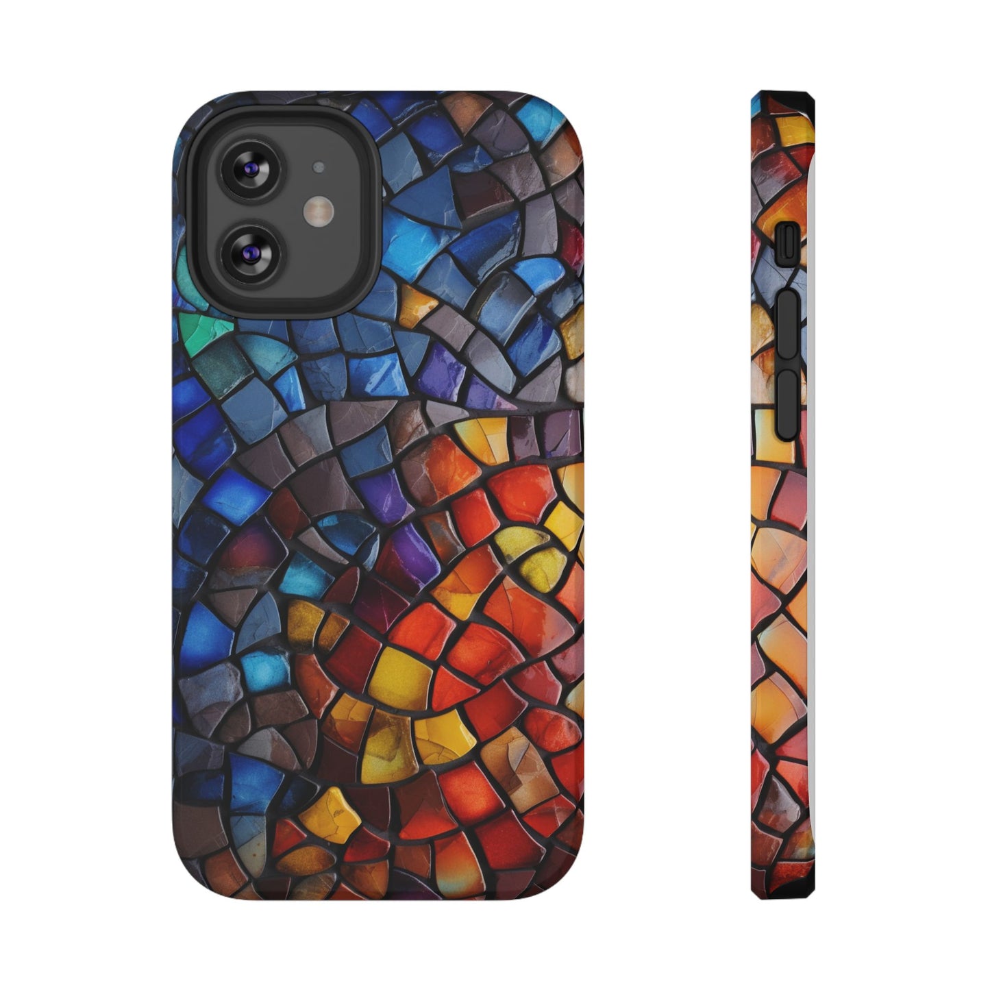 Stained Glass Impact-Resistant Phone Case, Colorful Phone Cover
