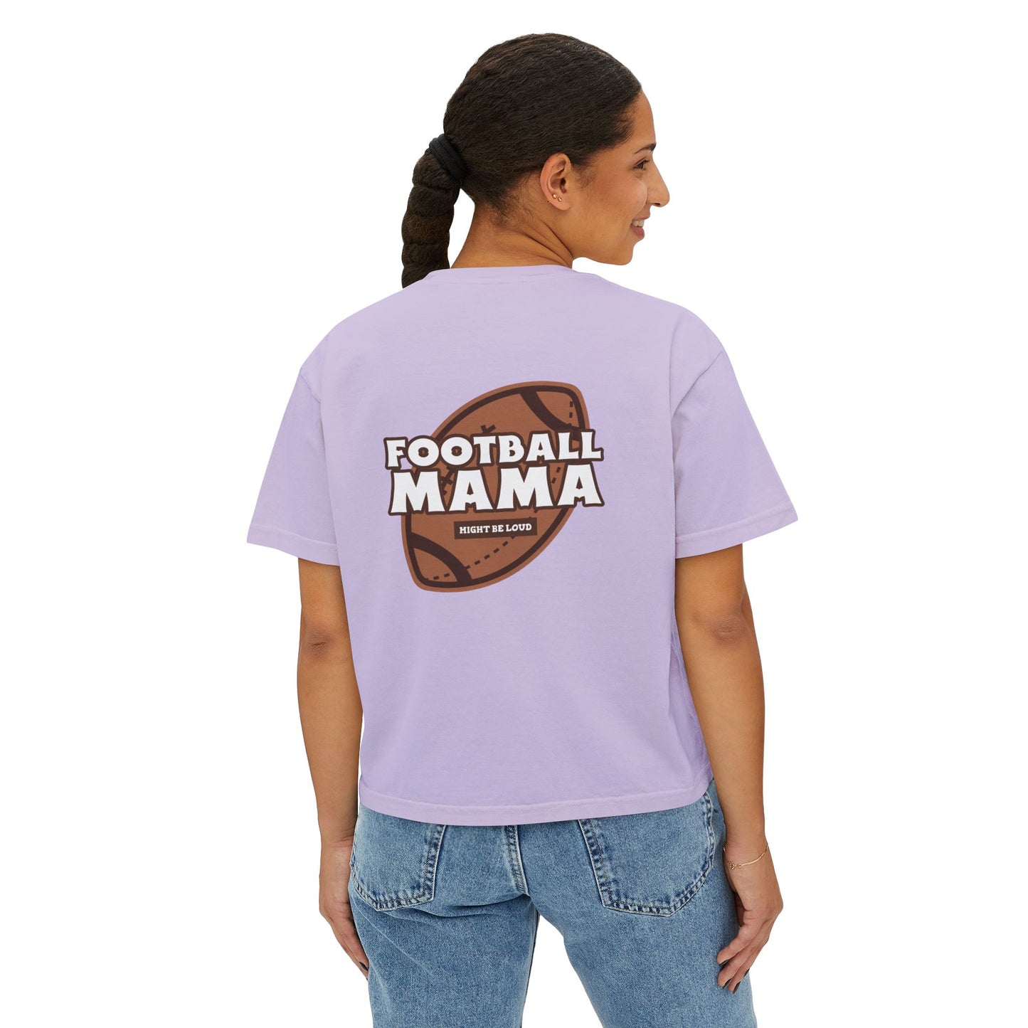 Football Mama Might Be Loud Women's Boxy Tee