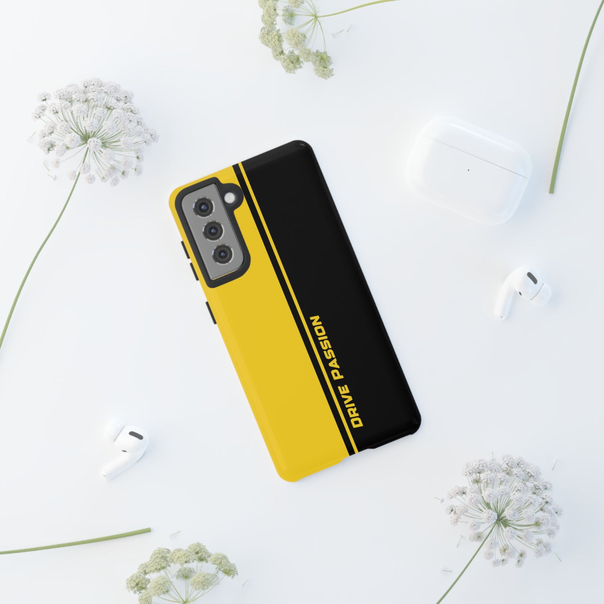 Drive Passion Tough Case – Bold Yellow & Black Design