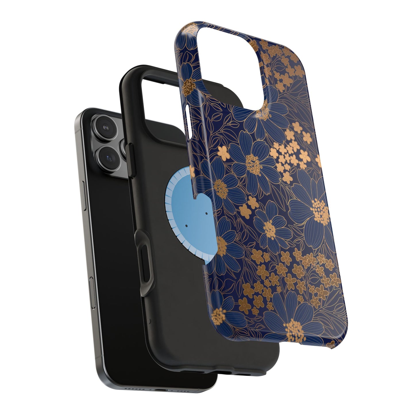 Luxury Serial Magnetic Phone Case, Golden Floral
