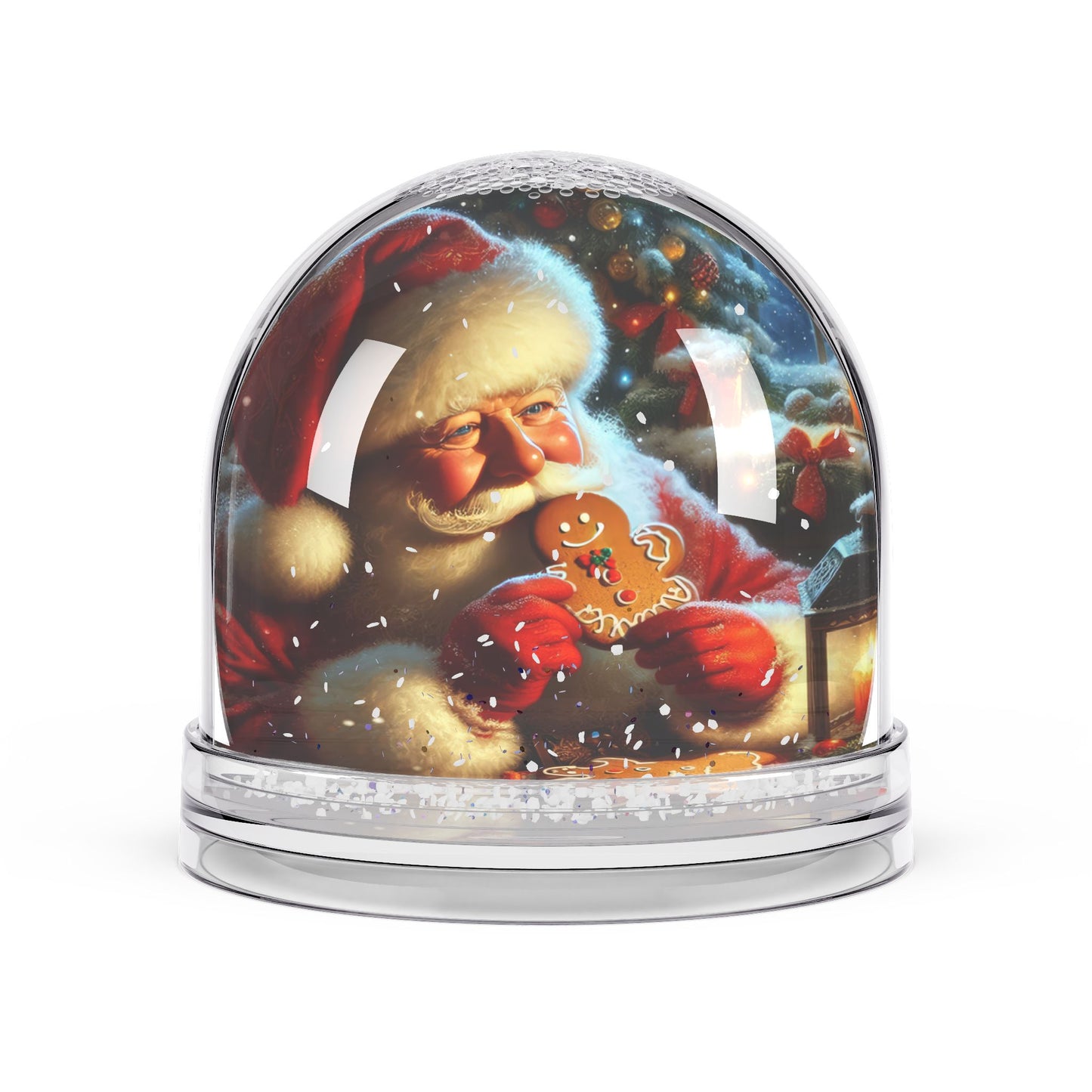 Sweet Moments: Santa and Gingerbread Snow Globe