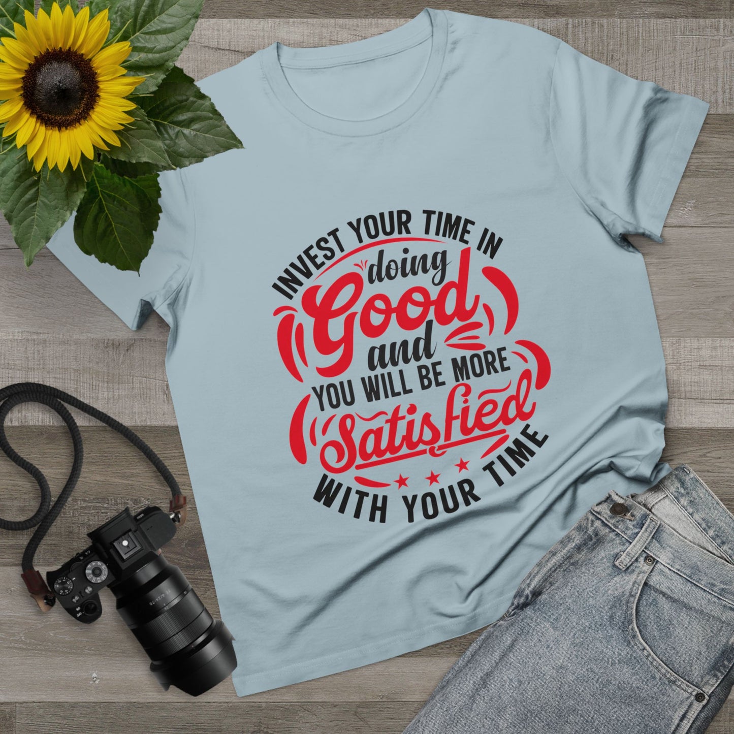 Inspirational Women's Maple Tee - Invest Your Time in Doing Good