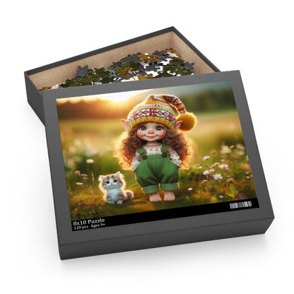 Franchesca Elf with Her Kitten Puzzle, 120, 252 or 500 pieces