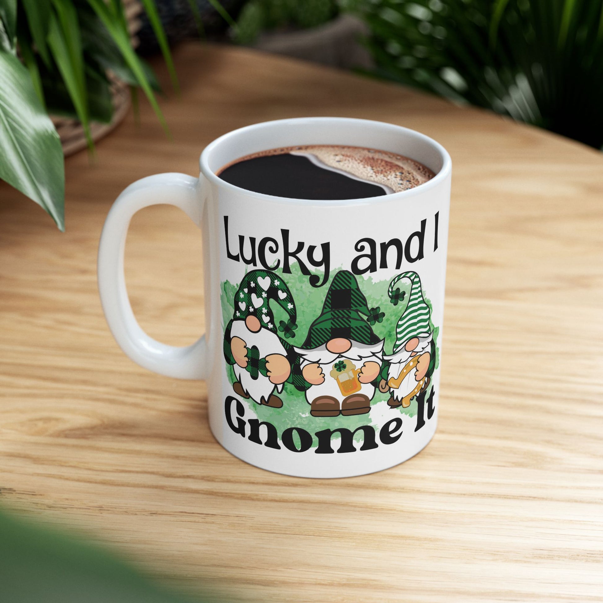 Lucky Gnome Ceramic Mug - Perfect for St. Patrick's Day and Everyday Joy