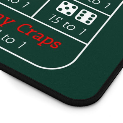Casino Craps Desk Mat — 2-in-1 Gaming Surface / Green