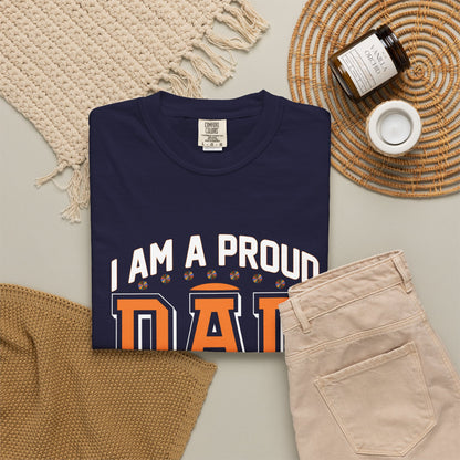 Proud Dad of a son T-Shirt - Garment-Dyed Tee for Father's Day