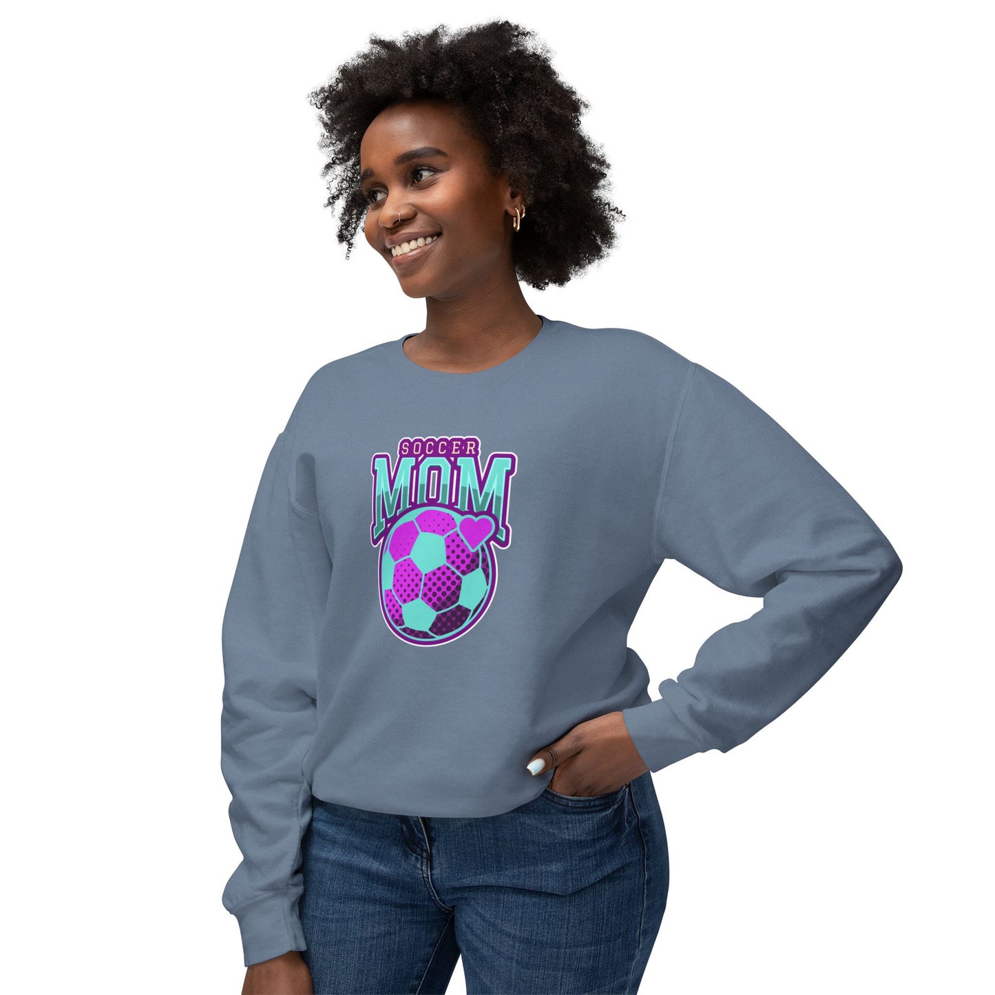 Soccer Mom Unisex Lightweight Crewneck Sweatshirt