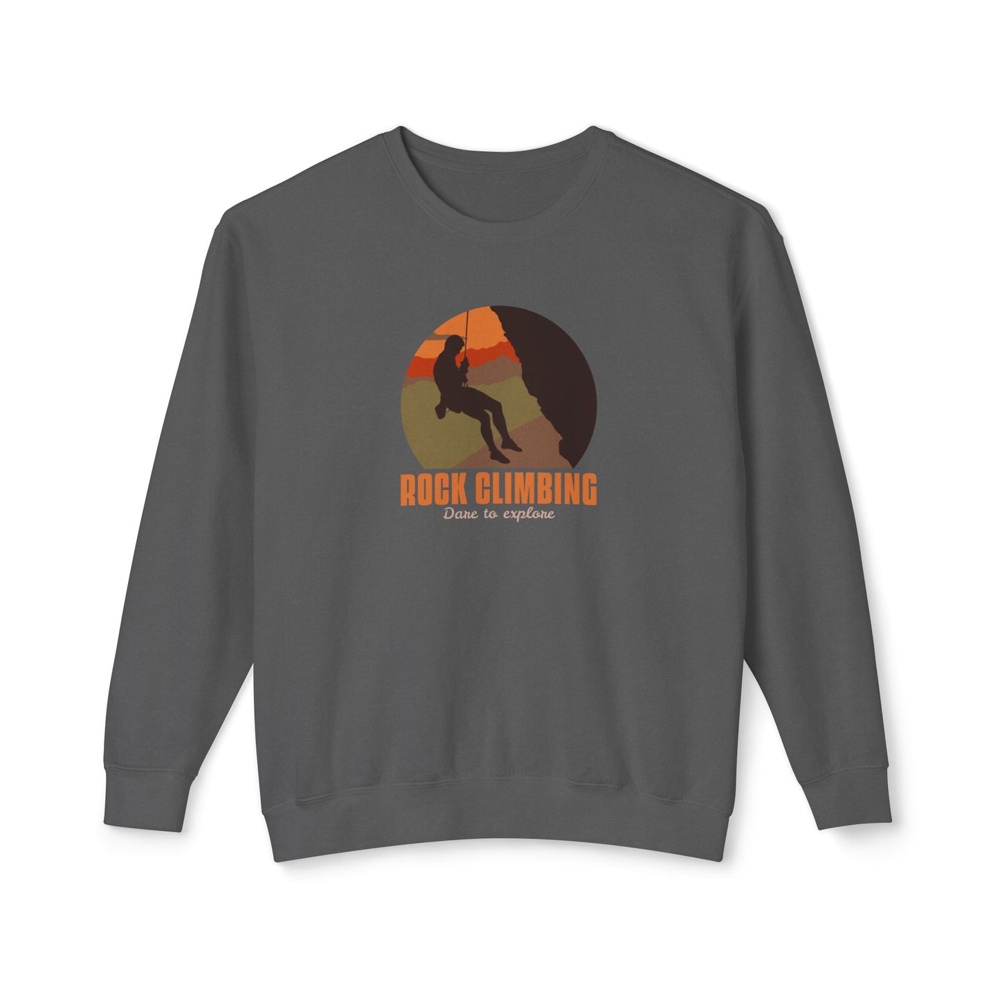 Rock Climbing Dare To Explore Unisex Lightweight Crewneck Sweatshirt